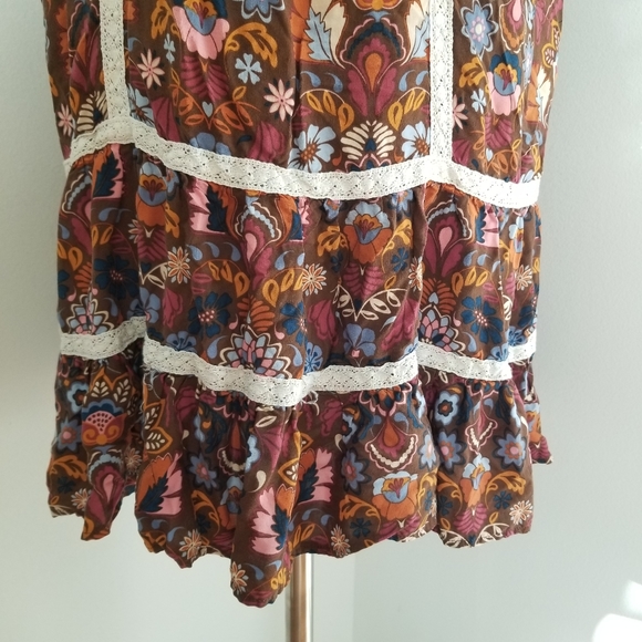 Matilda Jane Intermission Brown Floral Shift Dress Size Large - Picture 5 of 15